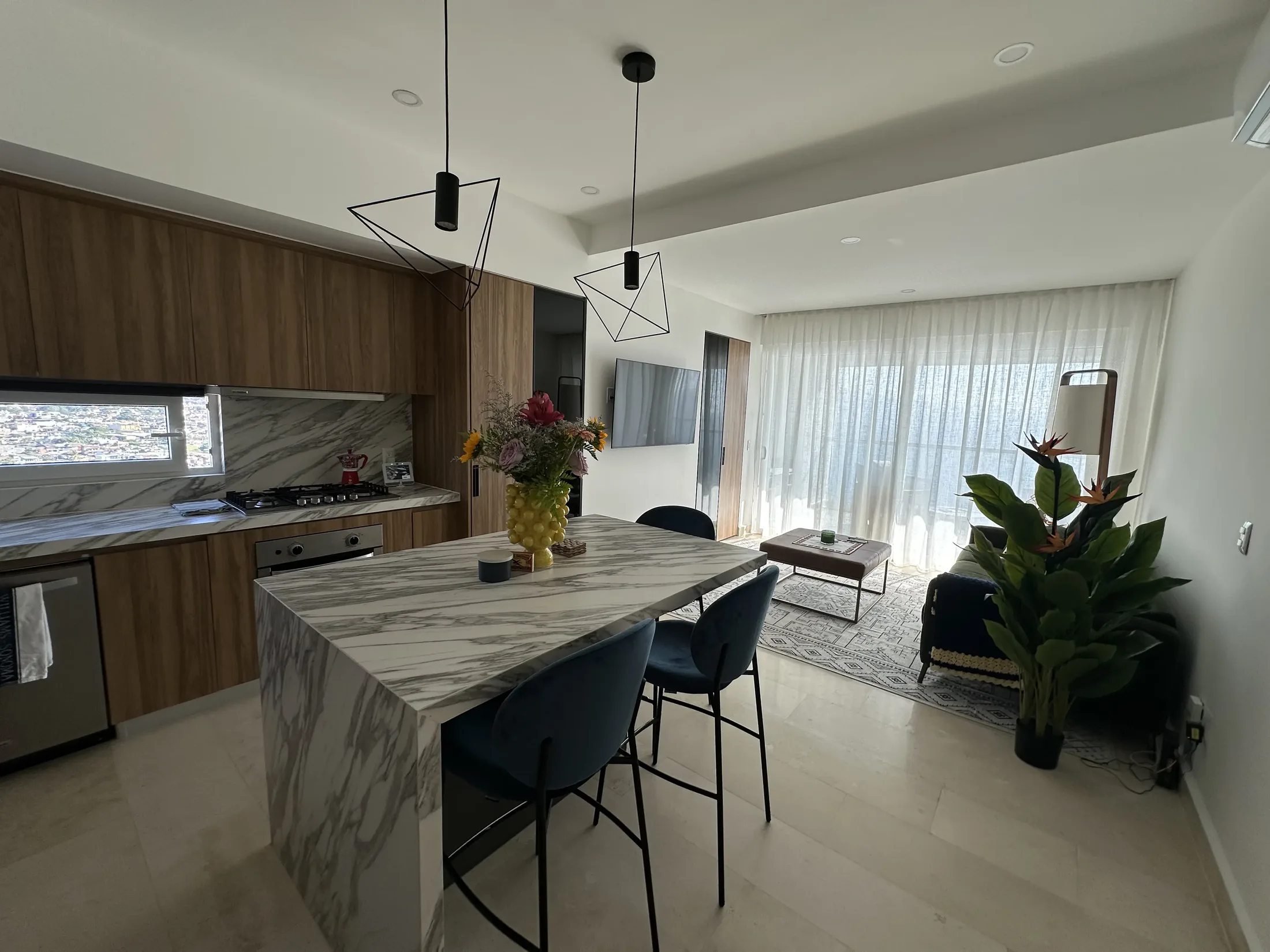 The curated living space inside the Bayview PV apartment
